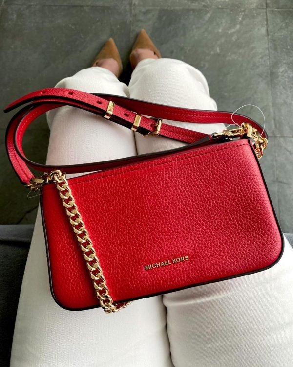 Crossbody Michael Kors Small Bryant Convertible Pouchette Red: imagen 4