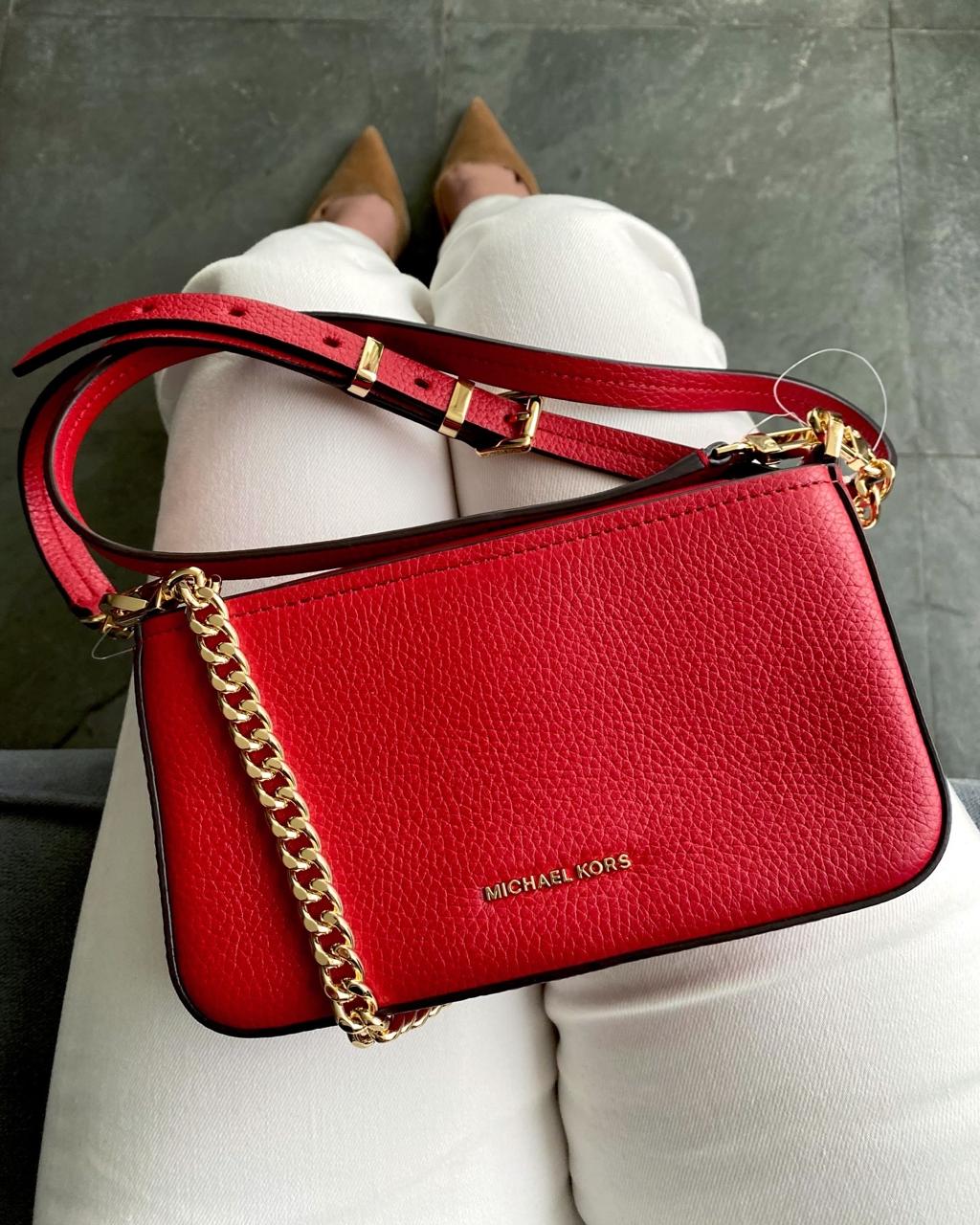 Crossbody Michael Kors Small Bryant Convertible Pouchette Red: imagen 4