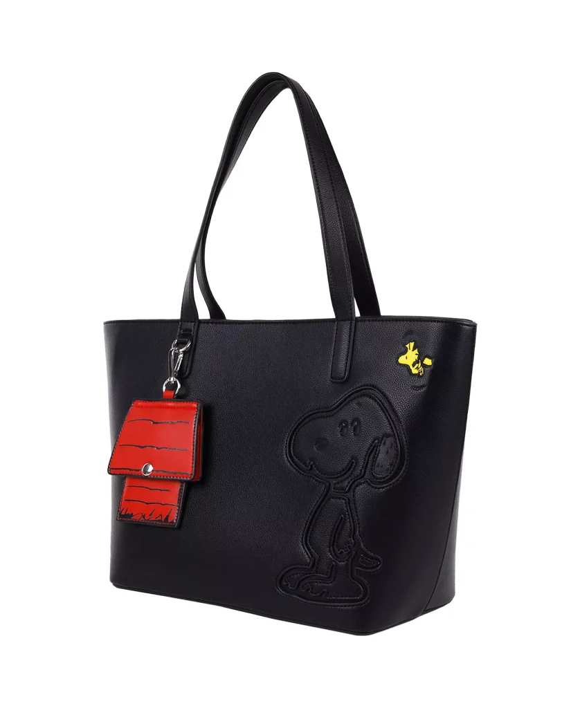 Tote Bag Peanuts Snoopy Minimal Black x Danielle Nicole, Con tarjetero incluido