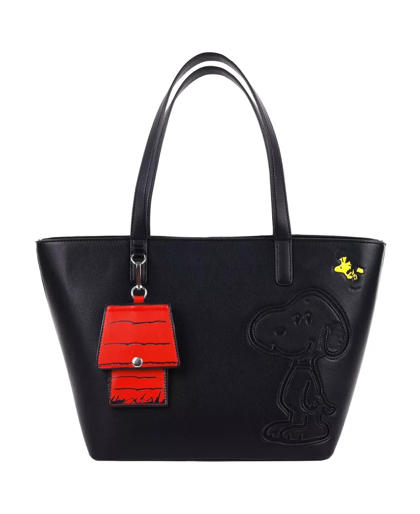 Tote Bag Peanuts Snoopy Minimal Black x Danielle Nicole, Con tarjetero incluido