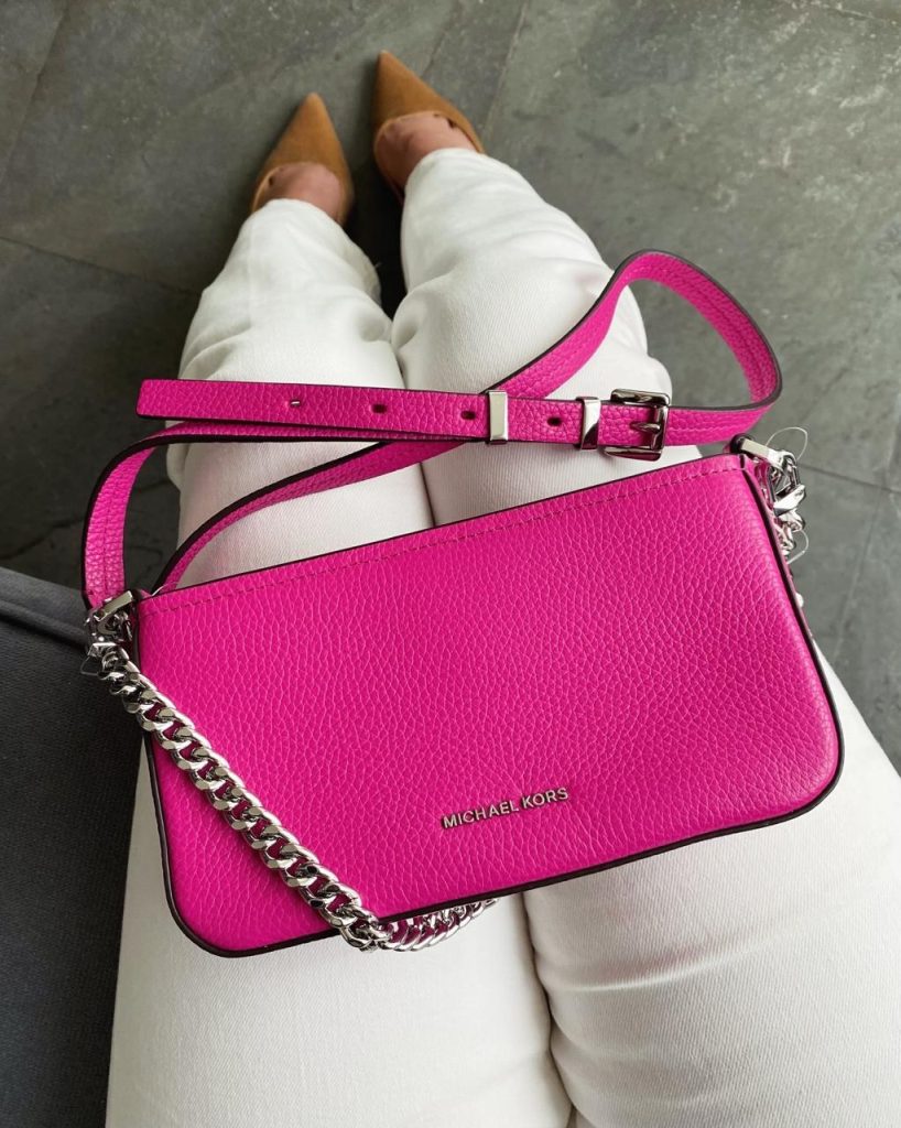 Crossbody Michael Kors Small Bryant Convertible Pouchette Fuchsia