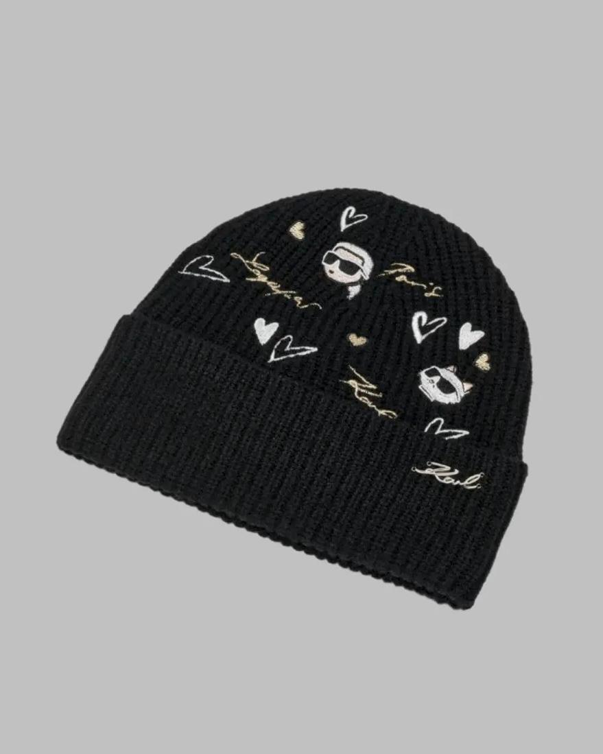 Gorro Karl Lagerfeld Hearts Velboa Black: imagen 4