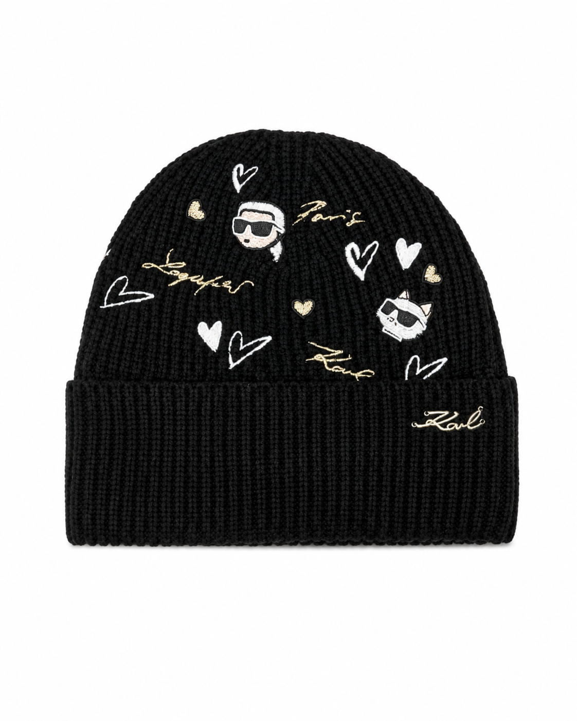 Gorro Karl Lagerfeld Hearts Velboa Black: imagen 1