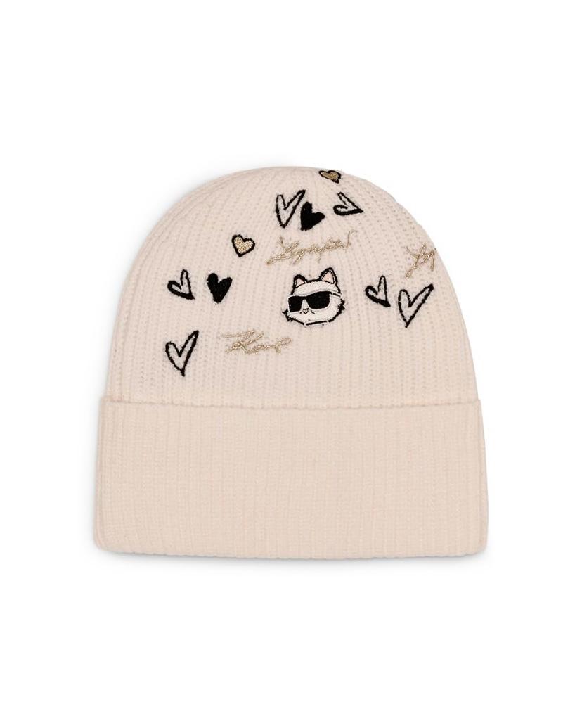 Gorro Karl Lagerfeld Hearts Velboa White: imagen 2